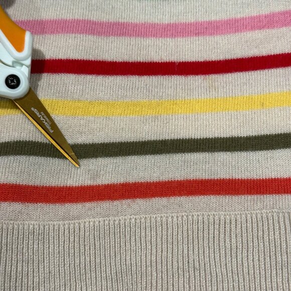Talbots Striped Sweater Women's Size Medium Multicolored Nylon, Lambswool - Picture 6 of 13